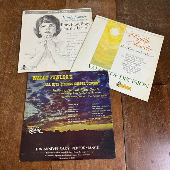 Wally Fowler Southern Country‎ Gospel Record Bundle of 3 LP Vinyl Records - Picture 1 of 5